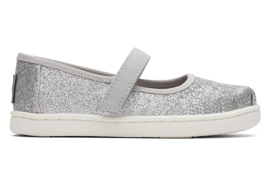 Silver Iridescent Glimmer Tiny TOMS Mary Janes | TOMS 10011521